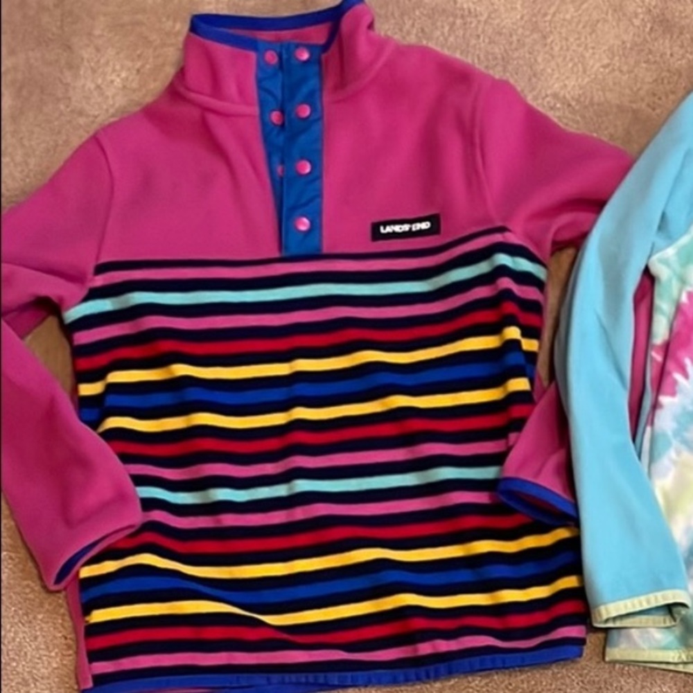 Lands' End Pink and Blue Sweatshirt